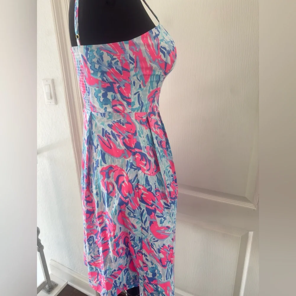 LILLY PULITZER EASTON DRESS COSMIC CORAL "CRACKED UP" Size 00 - Picture 7 of 16